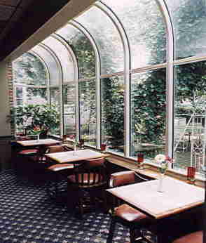 Enjoy outdoor dining inside.